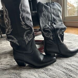 Black Embellished Women's Boots